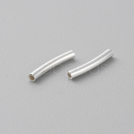 925 Sterling Silver Curved Tube Beads LS-STER-WH0004-016-1