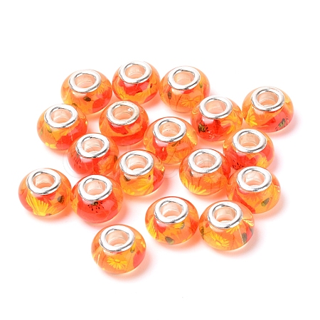 Resin European Beads RESI-WH0014-34-1