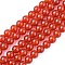 Natural Carnelian Beads Strands, Grade A, Dyed, Round, 8mm, Hole: 1mm, 24pcs/strand, 8 inch