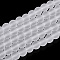 Transparent Glass Beads Strands, Frosted, Round, Clear, 4~4.5mm, Hole: 0.8mm, about 97~99pcs/strand, 14.76 inch~14.96 inch(37.5~38cm)