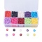 10 Colors Handmade Polymer Clay Beads, Disc/Flat Round, Heishi Beads, Mixed Color, 4~5x1mm, Hole: 1mm, about 3800~4000pcs/box