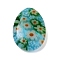 Handmade Millefiori Lampwork Beads, Teardrop, Deep Sky Blue, 18x13.5x4.5mm, Hole: 1~1.1mm