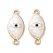 Resin Connector Charms, Light Gold Tone Alloy Enamel Eye Links, Horse Eye, 24.5x10.5x2mm, Hole: 1.6mm