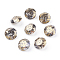 Pointed Back & Back Plated Glass Rhinestone Cabochons, Grade A, Faceted, Flat Round, Gold Patina, 8x4.5mm