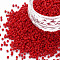 Glass Cylinder Beads, Seed Beads, Baking Paint, Round Hole, Red, 1.5~2x1~2mm, Hole: 0.8mm, about 45000pcs/bag, about 1pound/bag