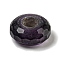 Glass European Beads, Large Hole Beads, Wheel, Faceted, Purple, 14.5x6.5mm, Hole: 5.5mm