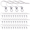 SUNNYCLUE 200Pcs 304 Stainless Steel French Earring Hooks, Flat Ear Wire with Ball, Stainless Steel Color, 21 Gauge, 15~17x18mm, Hole: 2mm, Pin: 0.7mm