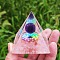 Resin Pyramid Tower Ornaments, for Home Office Desktop Decoration Good Lucky Gift , Pink, 60x60x60mm