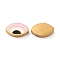 Ion Plating(IP) 304 Stainless Steel Beads, with Enamel, Real 18K Gold Plated, Eye, Pink, 8x13.5x3mm, Hole: 1.8mm