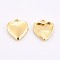 Brass Pendant Cabochon Settings, Plain Edge Bezel Cups, Long-Lasting Plated, Heart, Golden, Tray: 8x9mm, 12x11x2.5mm, Hole: 1mm