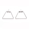 Tarnish Resistant 304 Stainless Steel Wire Pendants, Hoop Earring Findings, Trapezoid, Stainless Steel Color, 21 Gauge, 26.5x27.5x0.7mm, Hole: 1mm