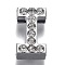 Alloy Letter Slide Charms, with Crystal Rhinestone, Cadmium Free & Lead Free, Platinum, Letter.I, 20x11.5x6.5mm, Hole: 3x18mm