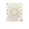 3D Nail Art Stickers Decals, Gold Stamping, Self-adhesive, for Nail Tips Decorations, Round Pattern, 90x77mm, Package Size: 95x138mm