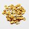 Plastic Paillette Beads, Semi-cupped Sequins Beads, Center Hole, Gold, 5x0.5mm, Hole: 1mm