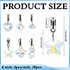 36Pcs 6 Style Glass European Dangle Charms PALLOY-ME00034-2
