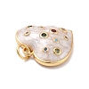 Eco-Friendly Brass Micro Pave Cubic Zirconia with Enamel Pendants KK-K268-15G-4