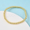 Brass Round Beaded Stretch Bracelets for Men Women BJEW-B148-05B-G-2