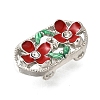 Brass Crystal Rhinestone Oval with 2 Flower Multi-Strands Links KK-P306-20P-3