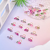 30Pcs 3 Colors Electroplated Natural Quartz Crystal Pendants PALLOY-TAC0227-5