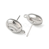 Brass Stud Earring Finding with Loops KK-C042-06P-2