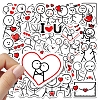 Valentine's Day Theme Cartoon PVC Self-Adhesive Stickers VALE-PW0003-02-5