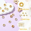 15Pcs 3 Styles Rack Plating Flower Brass Beads KK-CJ0002-66-3