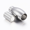 Tarnish Resistant Smooth 304 Stainless Steel Magnetic Clasps with Glue-in Ends X-STAS-H402-18P-4mm-2