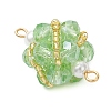 Glass Beaded Round Sphere Links PALLOY-MZ00874-02-3