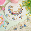 20Pcs 5 Colors Brid Theme Alloy Enamel Pendant Locking Stitch Markers HJEW-SC00084-4