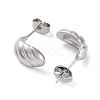 Non-Tarnish 304 Stainless Steel Croissant Ear Studs for Women EJEW-P234-02P-2