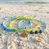 3Pcs 3 Styles Natural Imperial Jasper & Glass Round Beads Braided Bead Bracelets & Brass Triqueta Charm Bracelets Set IA6330-1-2