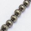 Natural Pyrite Beads Strands G-L031-5mm-01-2
