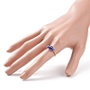 Round Lampwork Evil Eye Braided Finger Ring RJEW-JR00510-4