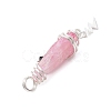 3Pcs 3 Styles Electroplated Natural Quartz Crystal Nuggets Copper Wire Wrapped Pendants PALLOY-JF03128-06-4