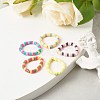 Handmade Polymer Clay Beads Finger Rings RJEW-JR00378-3