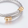304 Stainless Steel Torque Bangles BJEW-G584-18-4