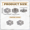 2Pcs Rack Plating Brass Micro Pave Clear Cubic Zirconia Buttons BUTT-LP0001-25-2