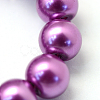 Baking Paint Pearlized Glass Pearl Round Bead Strands X-HY-Q003-4mm-16-3
