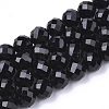 Natural Black Tourmaline Beads Strands X-G-S345-8mm-002-1