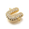 Brass Micro Pave Cubic Zirconia Letter Links KK-I717-04U-2