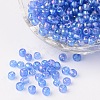 6/0 Transparent Rainbow Colours Round Glass Seed Beads X-SEED-A007-4mm-166-1