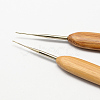 Bamboo Handle Iron Crochet Hook Needles X-TOOL-R034-0.75mm-2