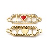 Brass Micro Pave Clear Cubic Zirconia Connetor Charms KK-E068-VB404-2-1