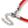 Milan Cord & 304 Stainless Steel Bracelets Making MAK-H004-02D-P02-3