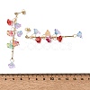 Brass Glass Beads Flower Dangle Stud Earrings EJEW-JE06569-3