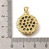 Brass with Natural Shell Carved Pendants KK-Z091-05G-02-3