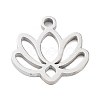 Non-Tarnish 304 Stainless Steel Flower Lotus Charms STAS-Z054-02P-1