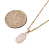 Natural Rose Quartz Oval Pendant Necklace NJEW-JN04487-01-3