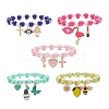 Acrylic Beaded Stretch Bracelet BJEW-JB08770-1