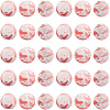 30pcs Round with Paw Pattern Silicone Focal Beads SIL-SC0002-03C-1